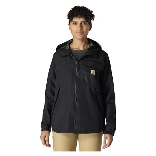 Carhartt storm defender - giacca da donna con cappuccio, vestibilità ampia, leggera, ripiegabile, nero, x-large