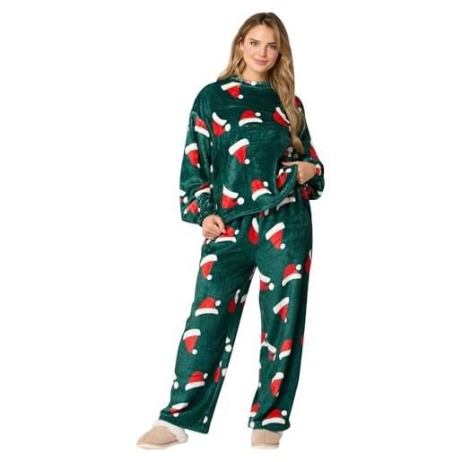 Pigiama lungo da donna, in flanella, per autunno, inverno, morbido, termico, a maniche lunghe, in due pezzi, per donne e ragazze, per la casa, Blu, XXL