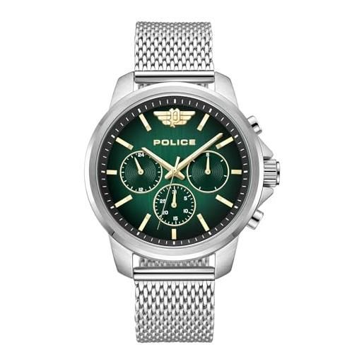 Police Orologio Uomo Analogico Al Quarzo PEWJF0022501 – Cinturino In Pelle Nera, Cassa In Acciaio, 50 M防水 - 3