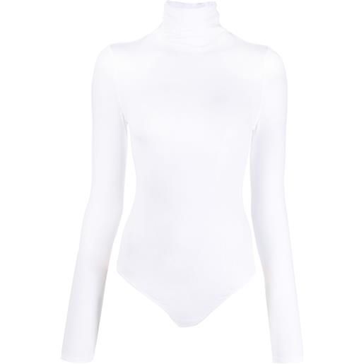 Wolford body colorado a collo alto - bianco