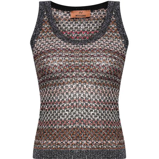 Missoni canotta in maglia con paillettes - multicolore