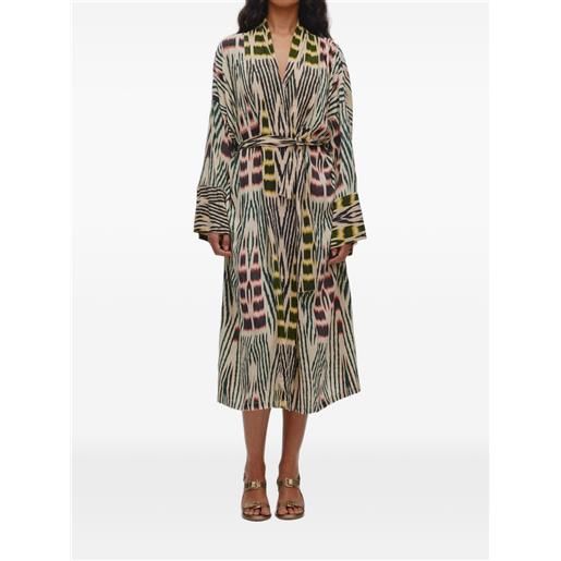 RABENS SALONER abito sunita stile kimono - toni neutri