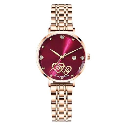 Gierzijia Orologio da polso da donna, orologio da polso per uomo, orologio analogico al quarzo, orologio elastico da cintura, regalo per marito e moglie, fidanzato e fidanzata, Argento, One Size