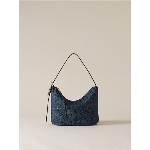 Borsa A Secchiello Donna Cosetten In Pelle PU - Piccola Tracolla Hobo Con Cerniera, Colore Blu Scuro