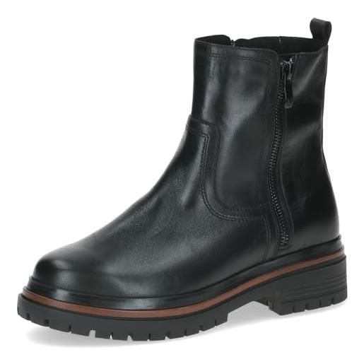 CAPRICE stivaletti da donna in pelle con cerniera, nero (black nappa), 38 eu