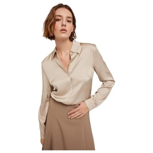 Motivi: camicia satin beige. 42 stagione primavera estate 2025. 