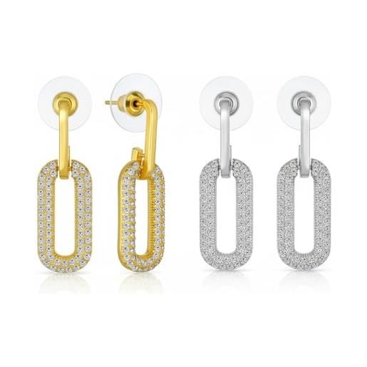 Carissima Orecchini A Goccia Con Catena Paper In Oro Giallo 9kt – Donna, 55 Mm, Regalo In Confezione Lussuosa