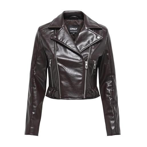 ONLY patent shoulder biker cc otw onlkamilla-tracolla per motociclista, con brevetto, torta al cioccolato, l donna