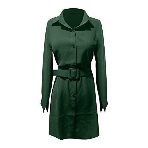 Abito Donna YJKJHAIG Primavera/Estate 2024 - Vestito Corto Con Scollo A V E Maniche Trasparenti, Morbido E Dimagrante, Nero