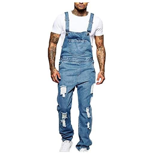 URBANDENIM - Salopette da uomo in denim - Design moderno con cuciture