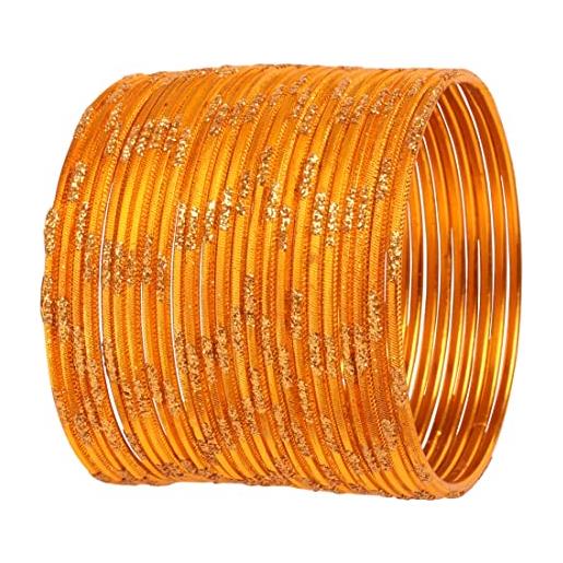 Set 24 Braccialetti Indiani Touchstone - Stile Bollywood, Diametro 6,35 Cm - Regalo Donna
