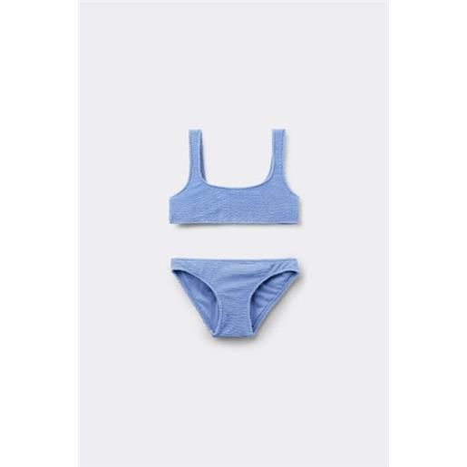 Calzedonia costume due pezzi bambina crinkle waves blu