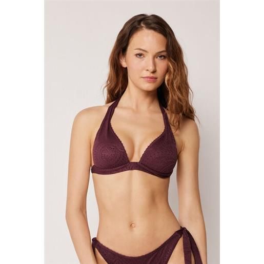 Calzedonia triangolo imbottito costume precious jacquard bordeaux