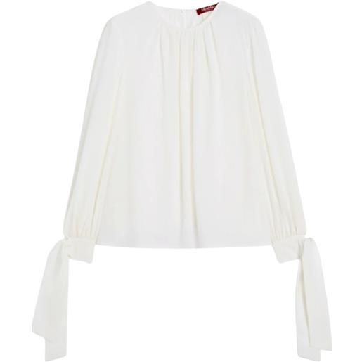 Max Mara Studio - blusa edotto in seta con fiocco ai polsi