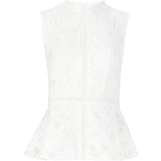 Costarellos top niva in pizzo guipure - bianco