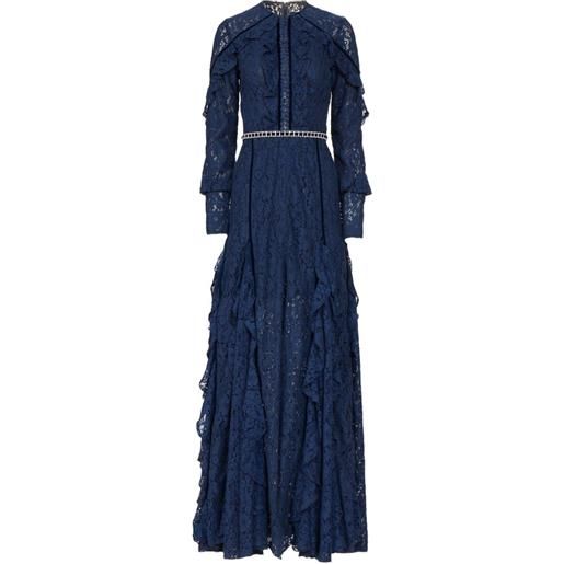 Costarellos abito da sera gianna con ruches - blu