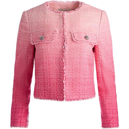 alice + olivia giacca dumont in tweed - rosa