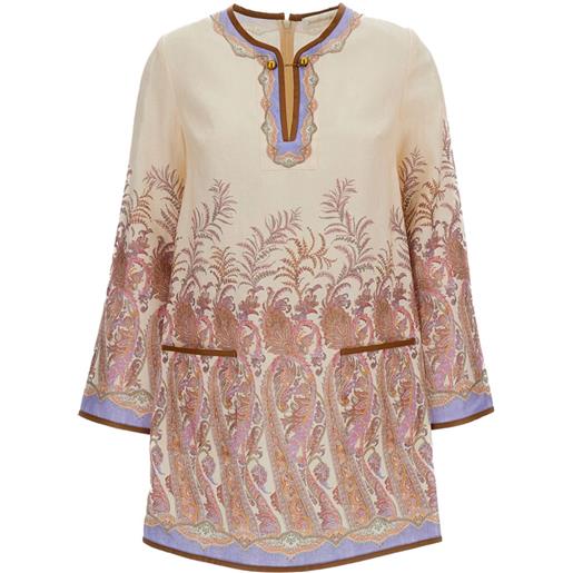 ZIMMERMANN abito con tasche applicate e motivo paisley - toni neutri