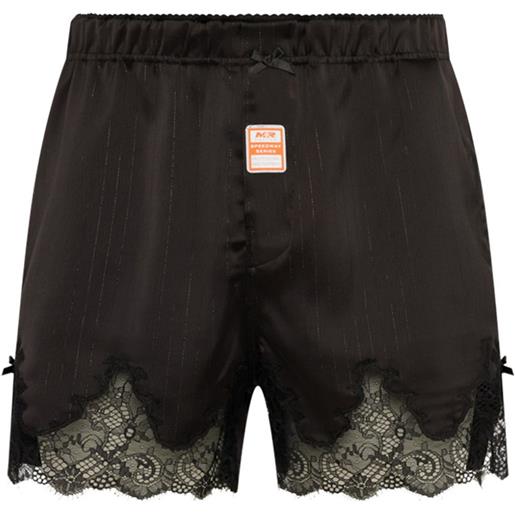 Martine Rose shorts con bordo in pizzo - nero
