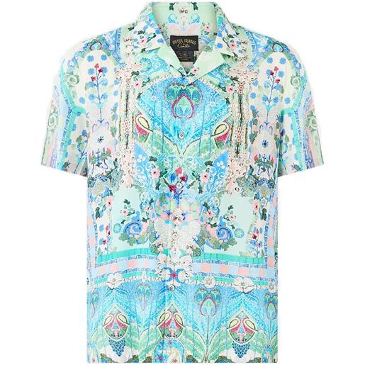 Camilla camicia camp a maniche corte - blu
