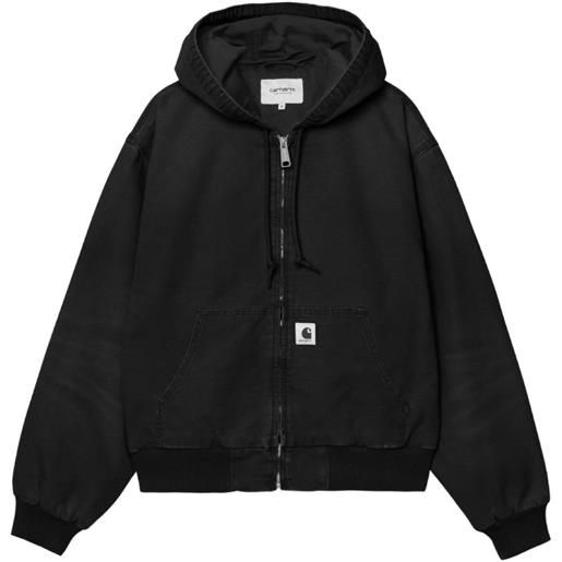Carhartt WIP giacca og active con cappuccio e zip - nero