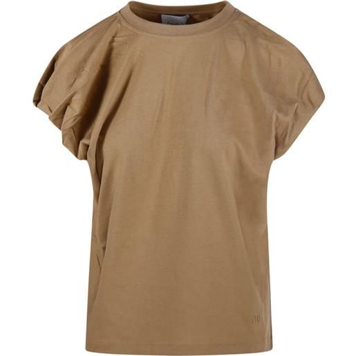 Nude t-shirt con arricciatura - toni neutri