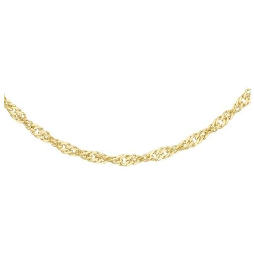 Collana con catena a maglie quadrate in oro giallo massiccio 14k - Italia