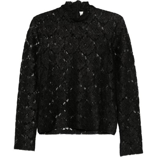 Róhe t-shirt con collo rialzato - nero