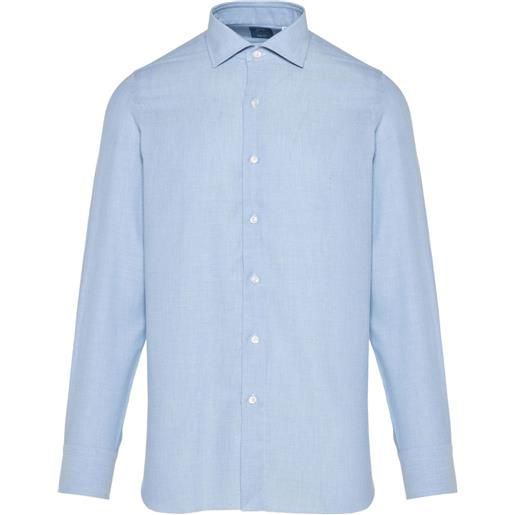 Finamore 1925 Napoli camicia con colletto button-down - blu