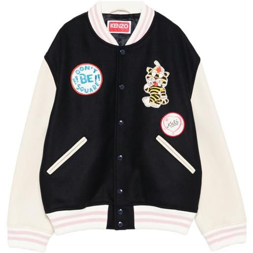 Kenzo bomber con applicazione logo - blu