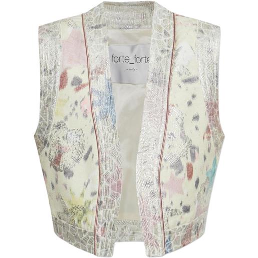 Forte Forte gilet smanicato a fiori - toni neutri