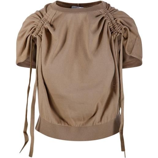 Nude t-shirt con arricciatura - toni neutri