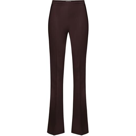 Elisabetta Franchi pantaloni leggeri in crêpe e raso - marrone
