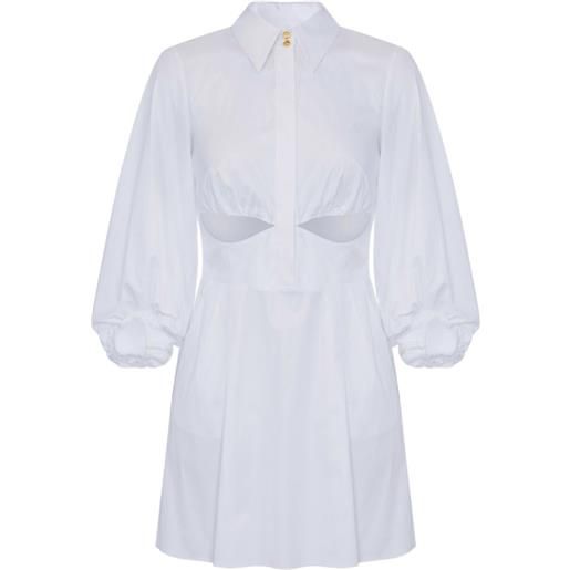 Elisabetta Franchi abito corto elasticizzato in cotone - bianco