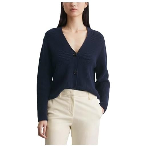 Marc O'Polo marc oߴpolo donna cardigan in cotone bio con scollo a v, blu (night sky), m