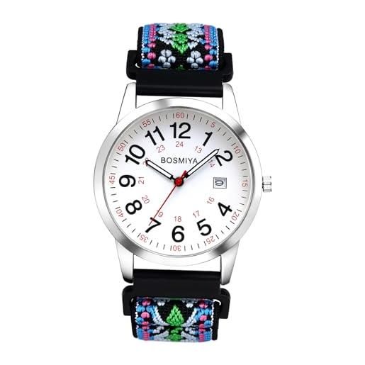 Avaner Orologio da polso con cinturino elastico, orologio da polso per coppie, orologio da polso ultrasottile, orologio analogico al quarzo con numeri grandi per uomini e donne, moderno