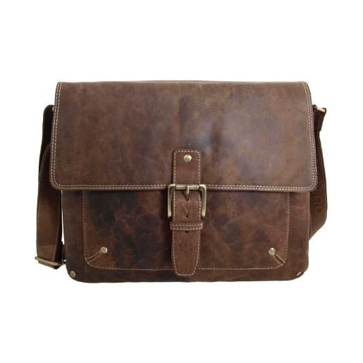 Shalimar borsa messenger in pelle oliata per laptop da 13, isabella naturale, maße (bxhxt): ca. 37x28x14 cm, borsa messenger vintage