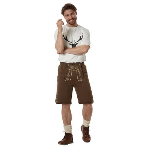 Moritz Pantaloni Jogging Uomo Stile Lederhosen – Comodi Pantaloni Della Tuta Per L'Oktoberfest, Cotone E Poliestere, Con Ricamo E Bottoni Effetto Legno