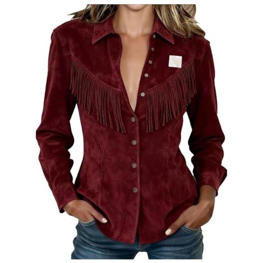Camicia Western Donna Ricamata Nera – Elegante Con Ricami Dorati, Manica Lunga, Stile Cowgirl Moderno - 3