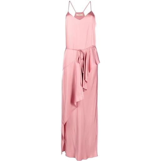 TWINSET abito lungo effetto raso - rosa