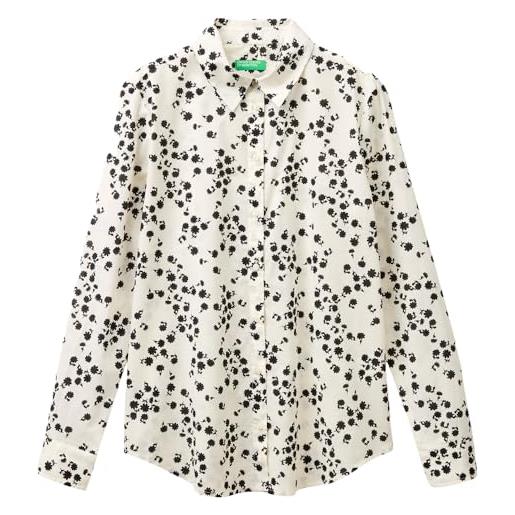 United Colors of Benetton camicia 5q6sdq0ay, panna, m donna