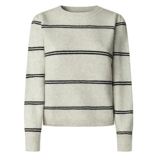 Pepe Jeans maglieria a righe carmela, beige (bianco ecru scuro), s, beige (bianco ecru scuro), s