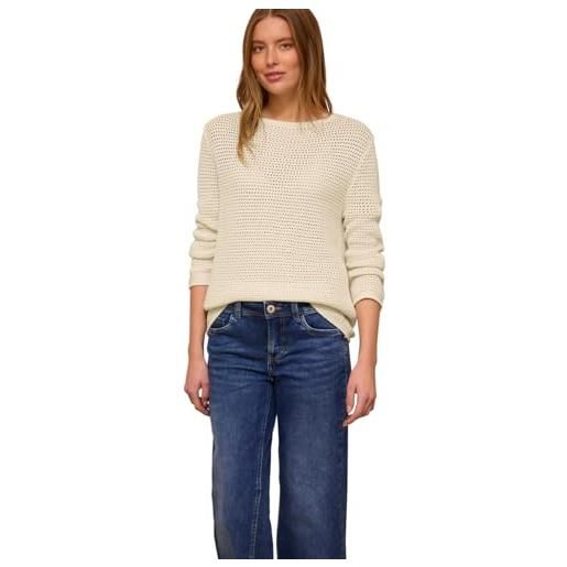 Street One Studio maglione con motivo forato, morbido, beige, 38