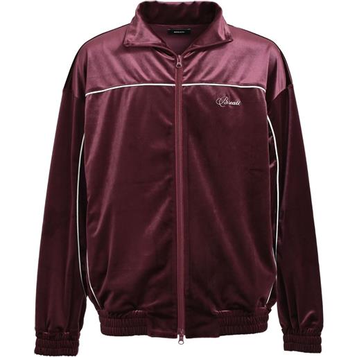 BREATH felpa in velour con logo - rosso