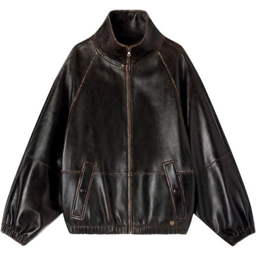 SANDRO bomber in pelle - marrone
