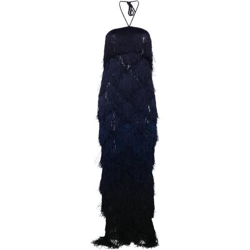 Bless abito lungo laguna con scollo all'americana - blu