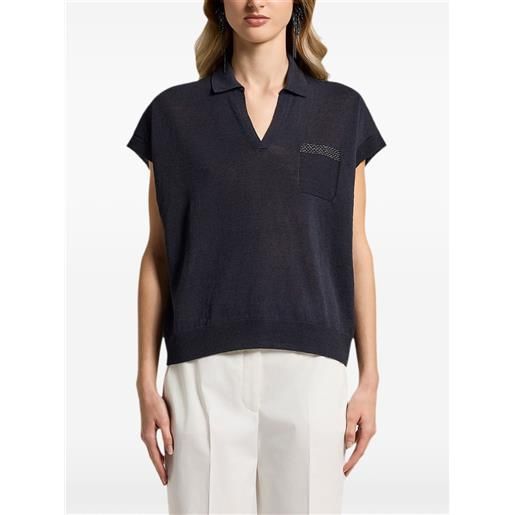 Peserico maglione con scollo a v - blu