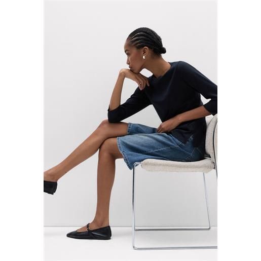 Intimissimi maglia manica 3/4 scollo a barchetta in elevated cotton nero