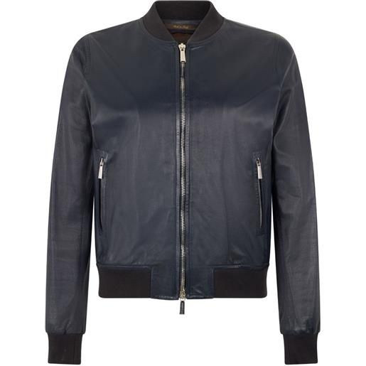 Moorer bomber in pelle - blu
