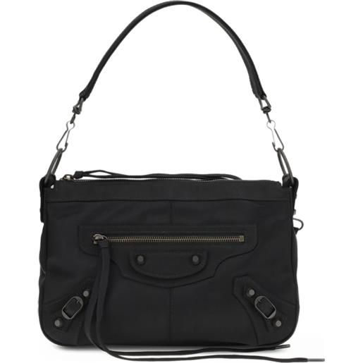 Balenciaga borsa a spalla le city moto - nero